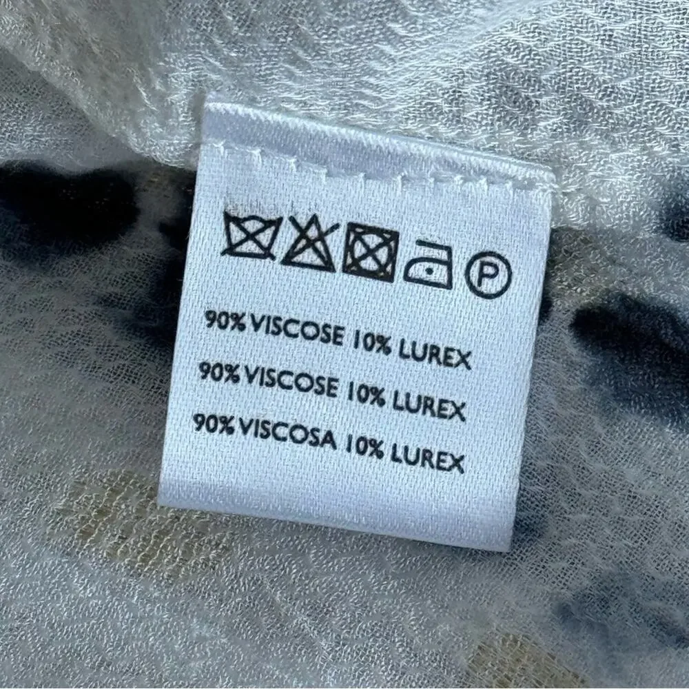 Anthropologie Vada White Blue Gold Shimmer Cocoon Kimono Women’s One Size - Picture 11 of 12